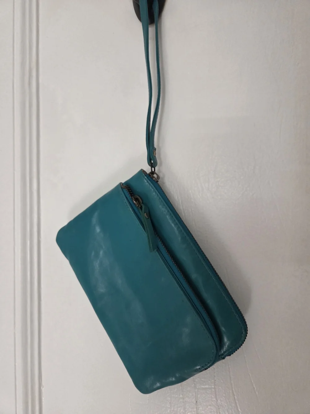 Latico Teal Leather Zip Wristlet/ Clutch - Women Bags